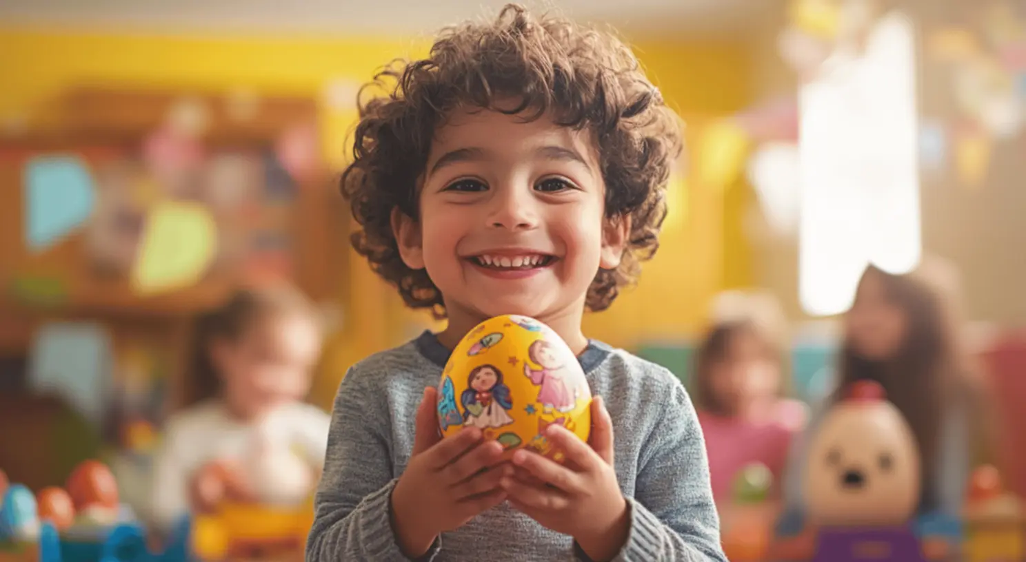 Crianças aprendendo sobre a Páscoa