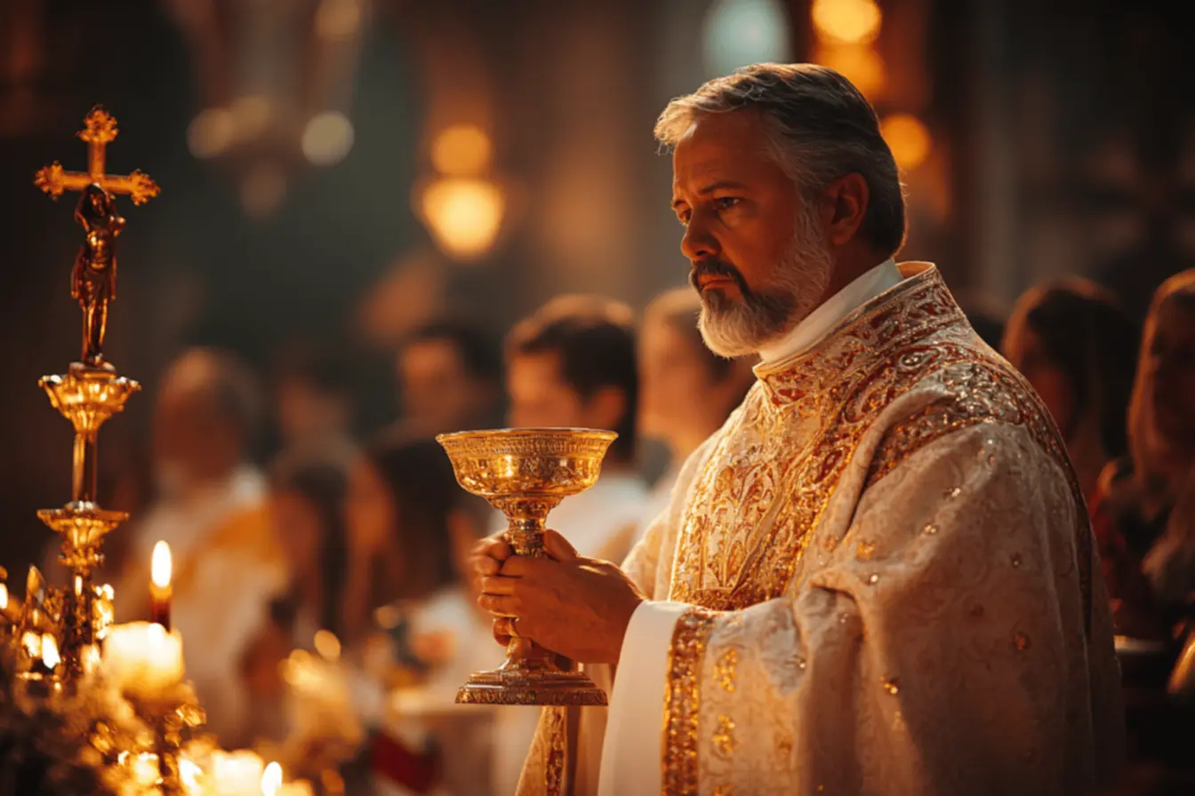 Momento de comunhão na missa