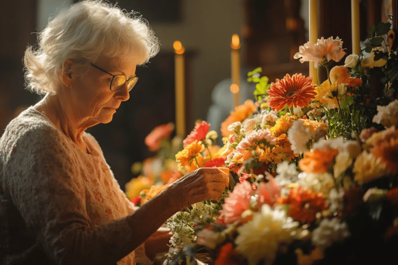 Imagens de santos decorando o altar
