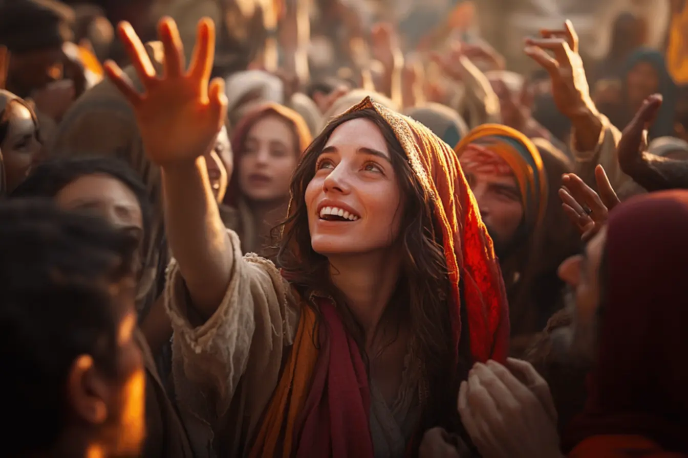 Jesus cercado por uma multidão