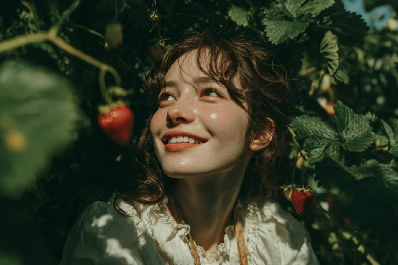 A reflexão deve focar no fato de que a beleza e a doçura do morango lembram a pureza e a simplicidade com que Deus nos chama a viver.