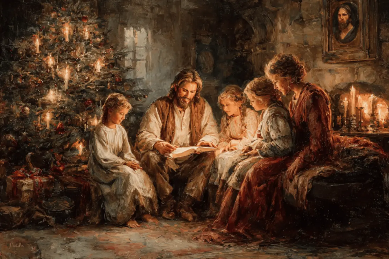 Família reunida em oração