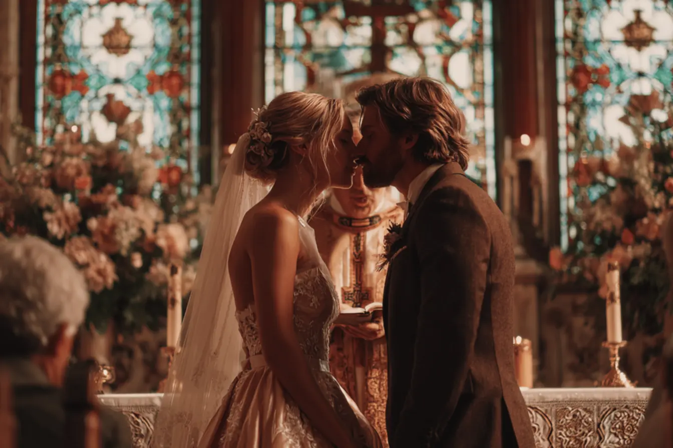 Mãos de um casal se unindo, simbolizando a força do juramento casamento católico