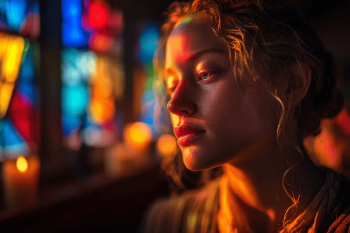 Preparação para o ato de contrição católico, através do exame de consciência.