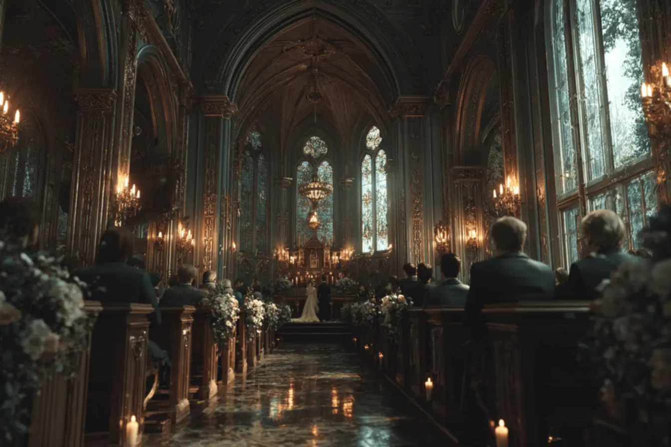 Padrinhos felizes em casamento católico, ilustrando a importância e os requisitos para ser padrinho de casamento na igreja católica.