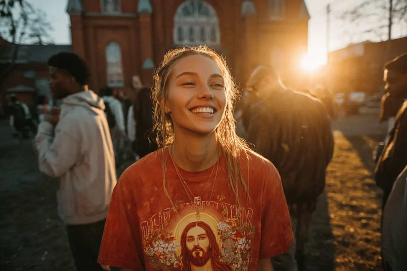 Camiseta com mensagem de fé