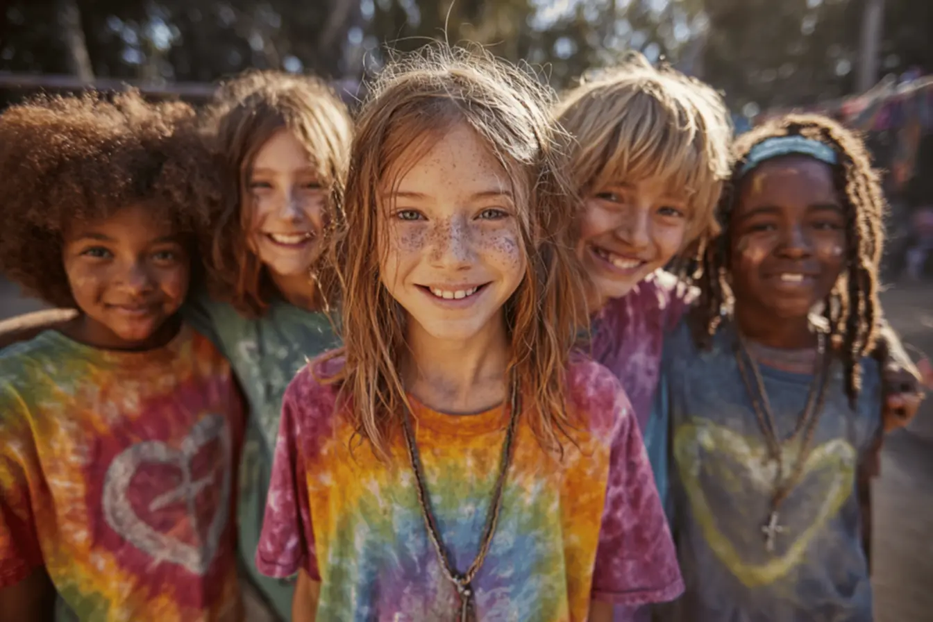 Criança usando camiseta católica infantil com anjo da guarda.