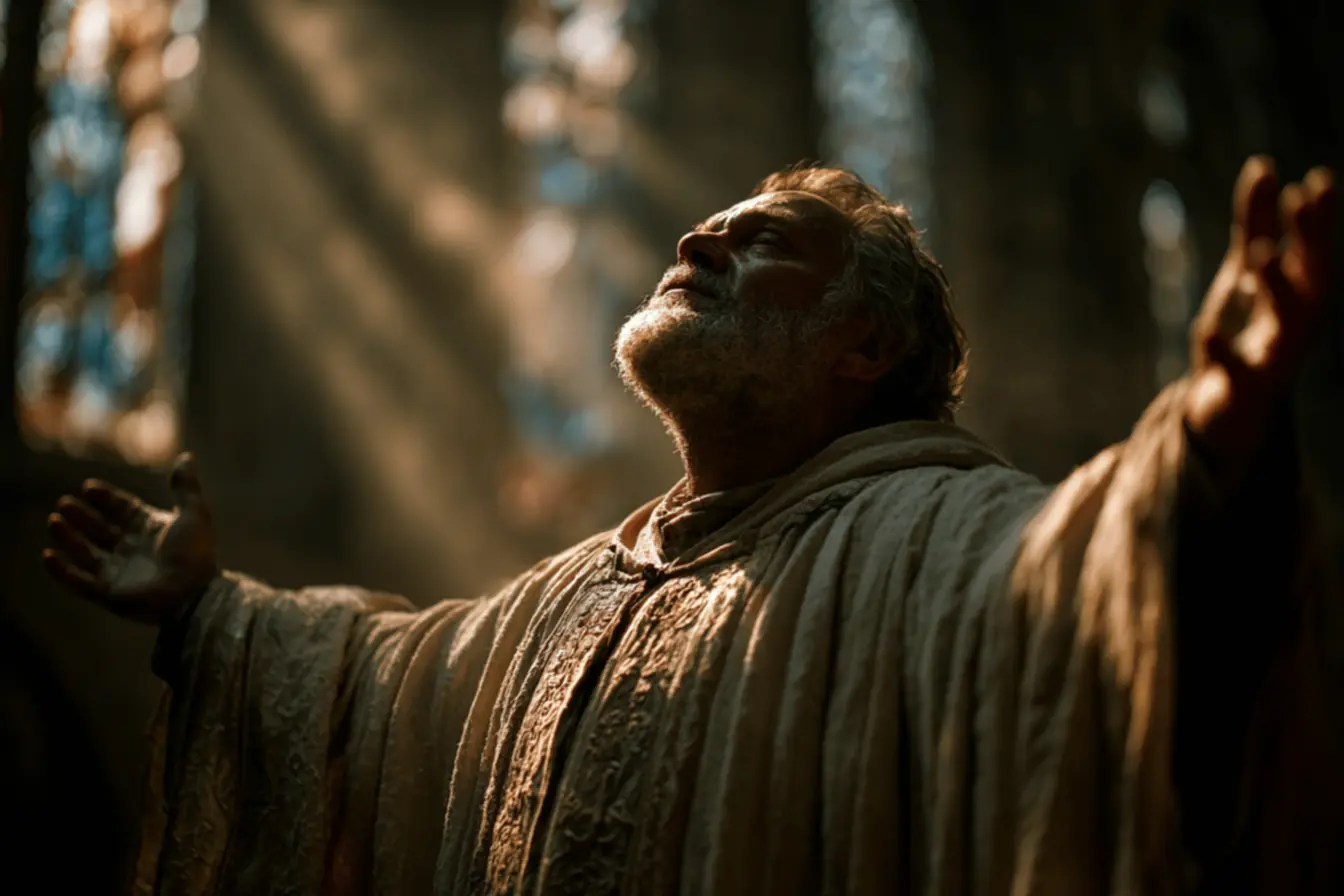 Momento de oração dos padres