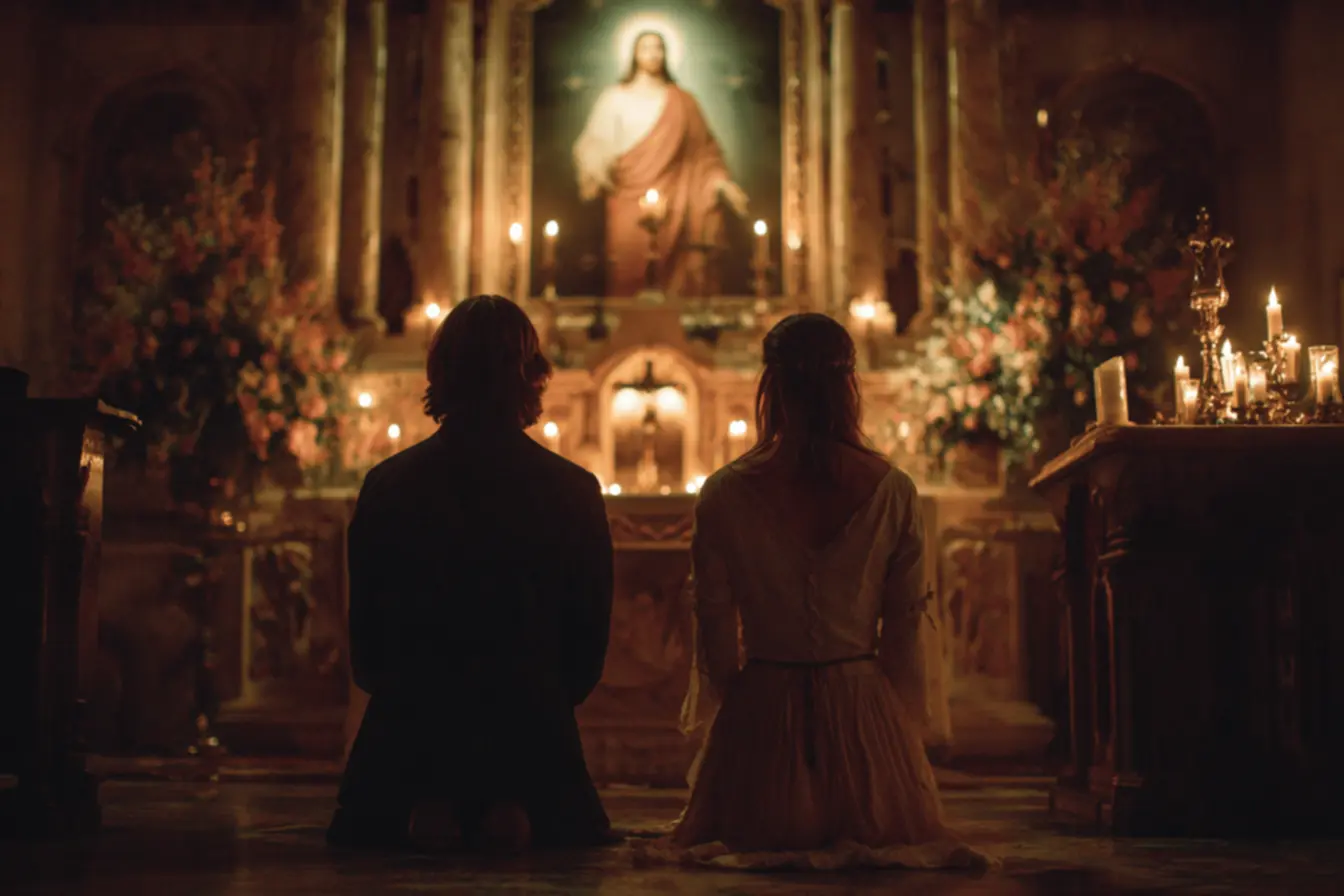 Família unida em oração