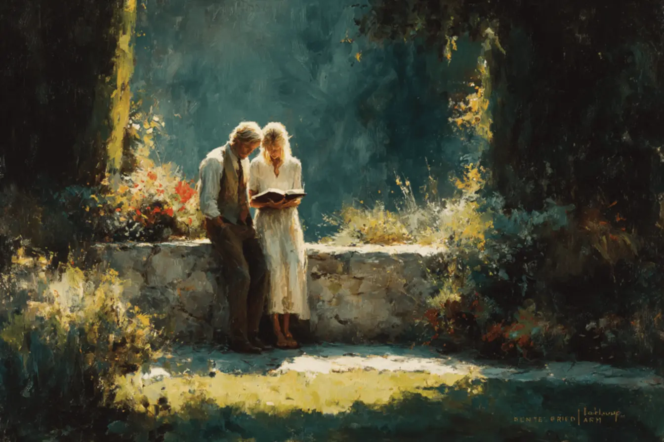 Casal em momentos de oração