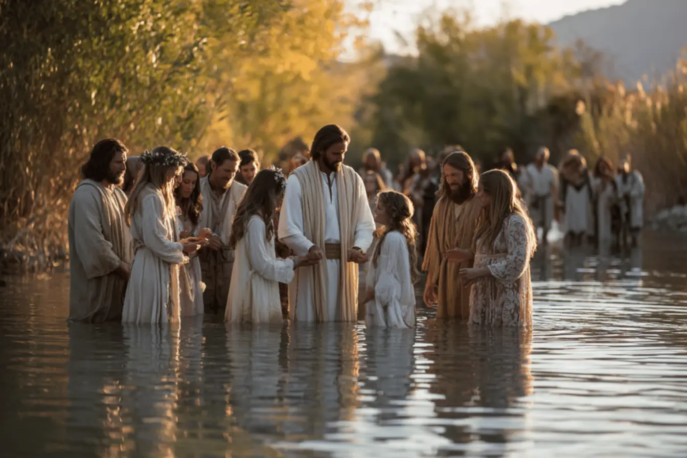 Criança sendo batizada