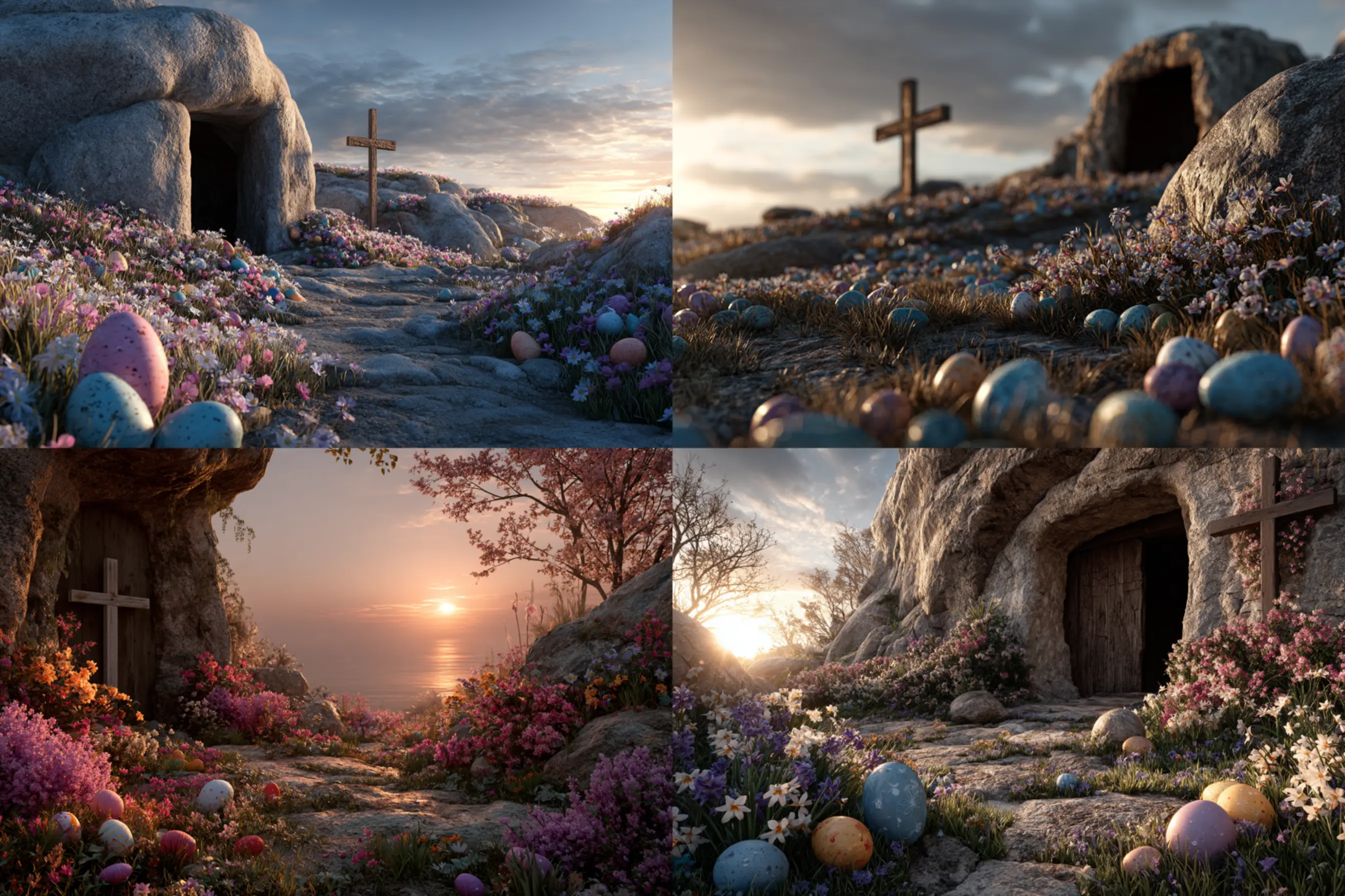 Uma imagem que representa um dos símbolos da páscoa católica, como um cordeiro ou círio.