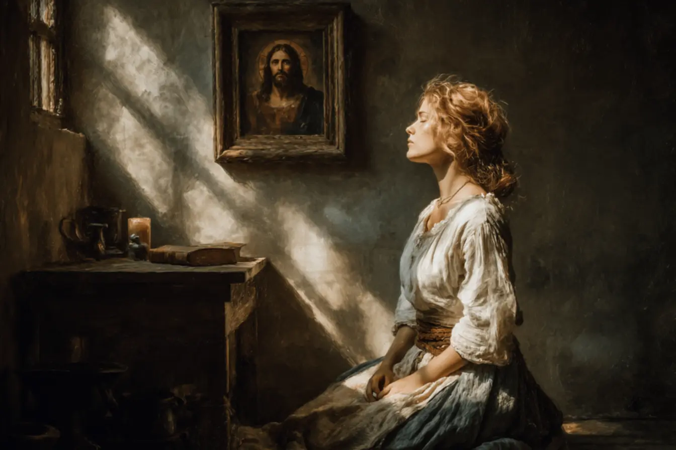 Família rezando juntos