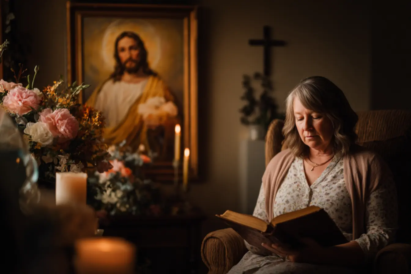 Imagem de uma mulher ensinando crianças na catequese