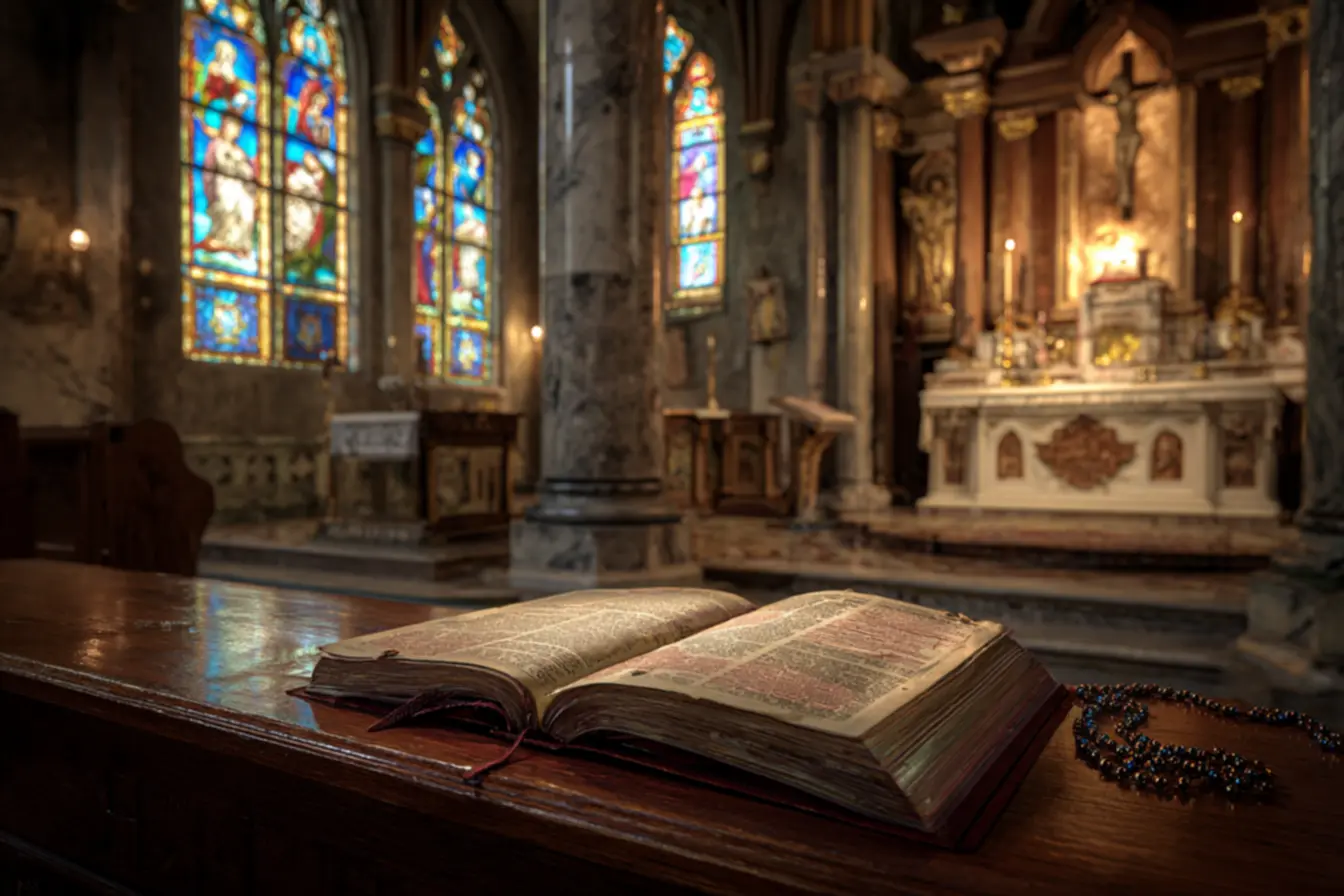 Ilustração da Assunção de Maria e sua relação com os dogmas da igreja católica