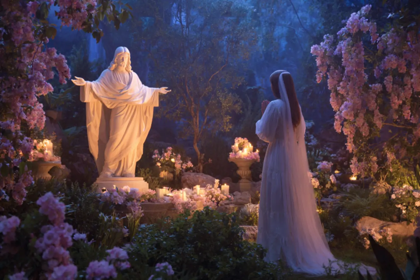 Imagem de uma santa em oração