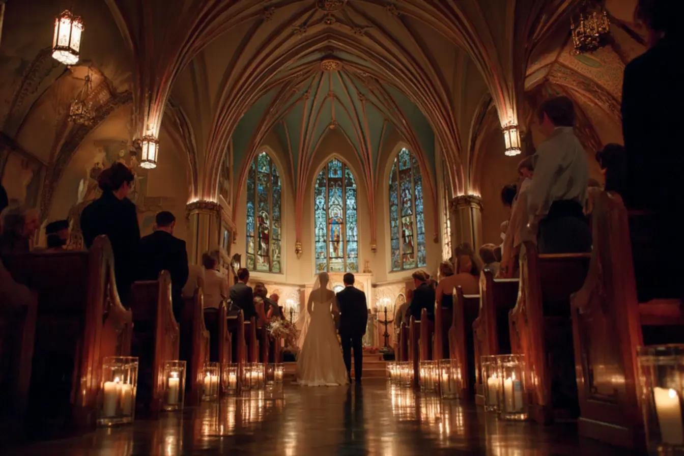 Momento da procissão do casamento