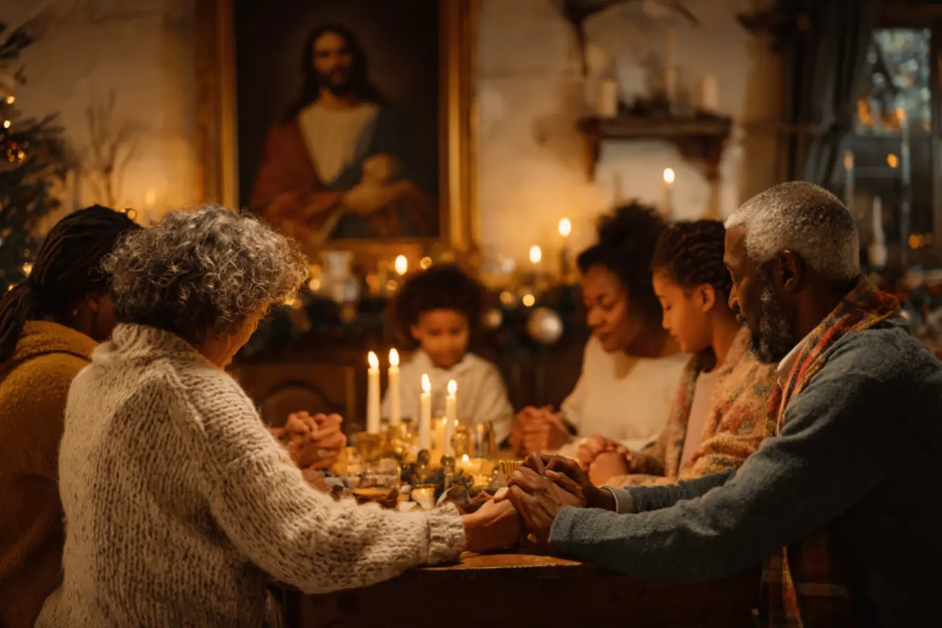 Decoração natalina que simboliza a época de oração e reflexão