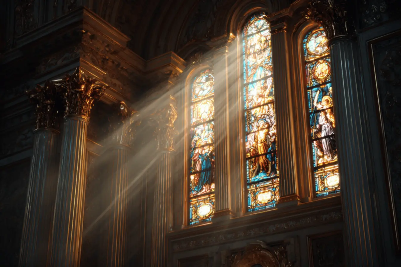 Mosaicos bizantinos em uma basílica antiga, um exemplo da majestade das artes sacras católicas