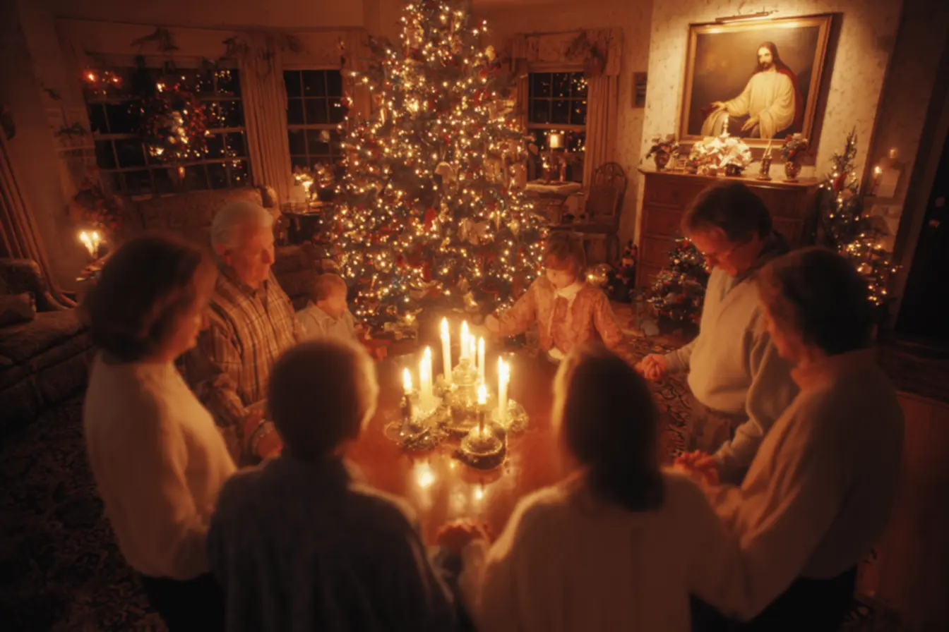 Uma mesa de Natal posta com carinho