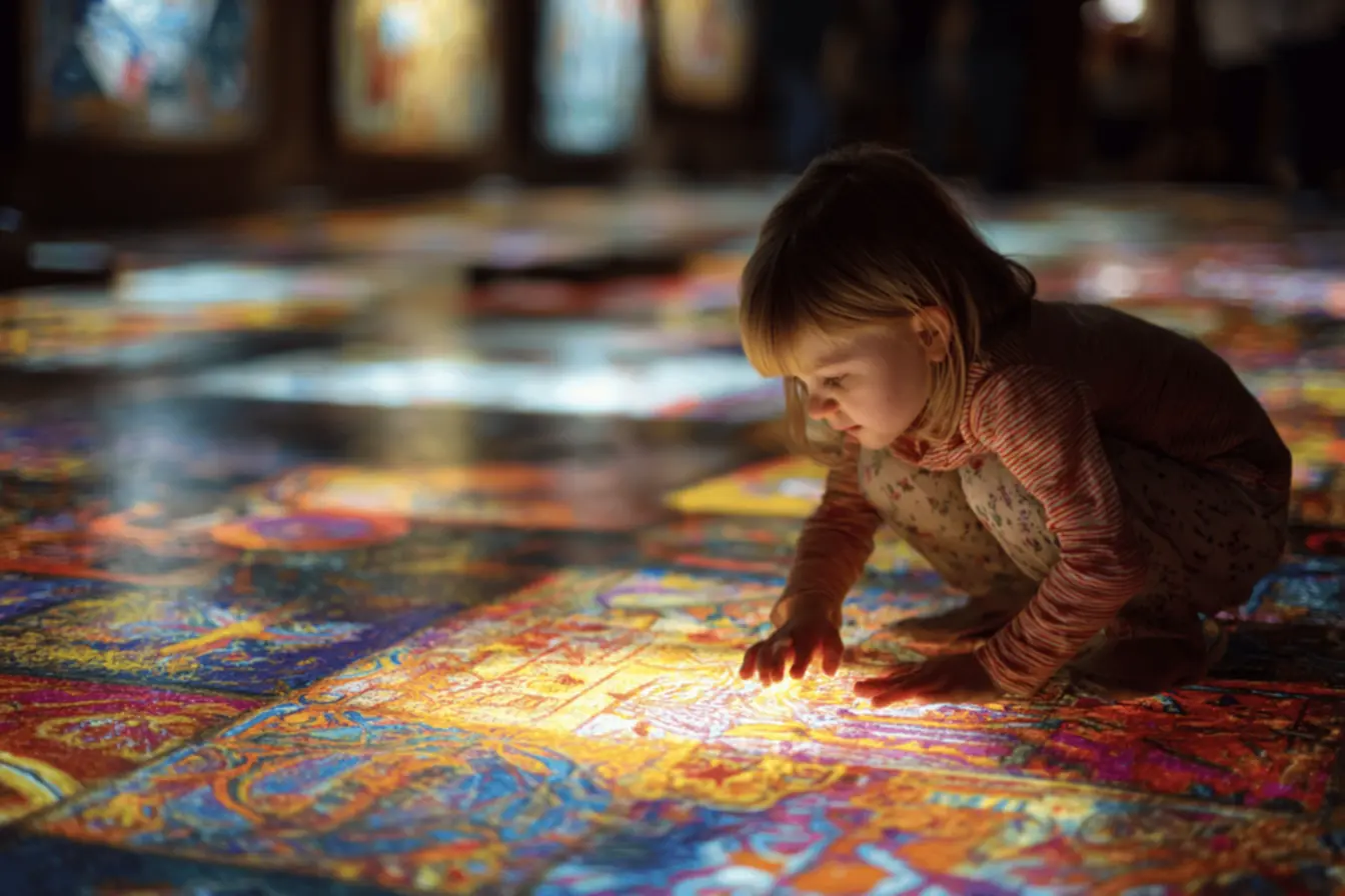 Crianças encantadas com desenhos católicos, aprendendo a fé de forma lúdica