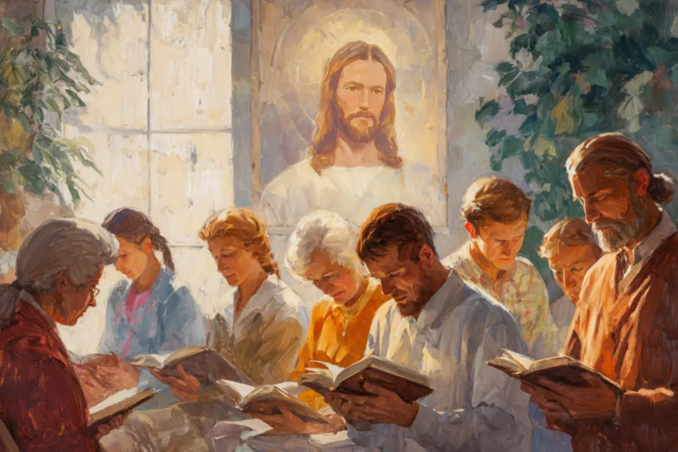 Pessoa lendo a Bíblia em um banco de praça