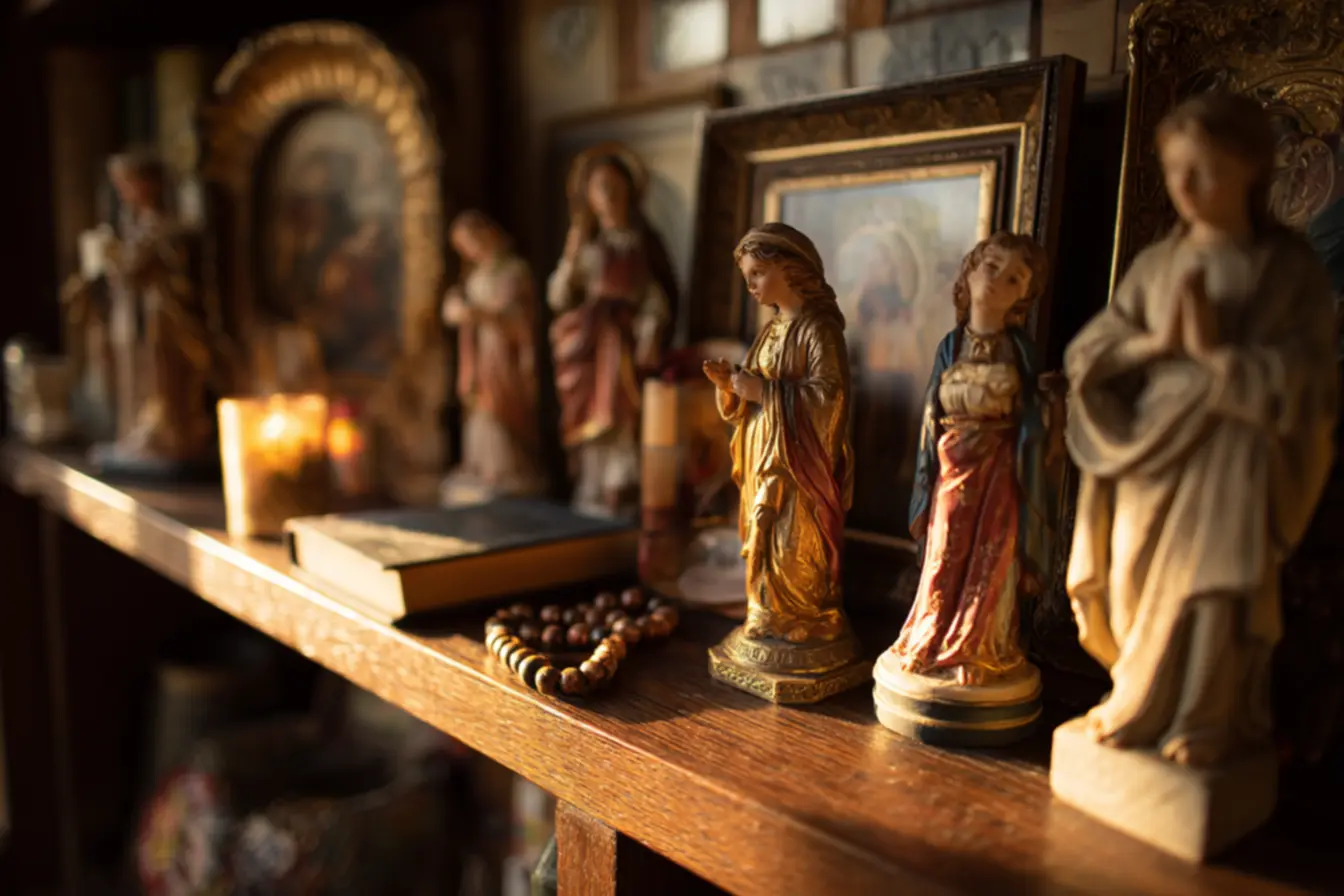 Devoção através de imagens de santos católicos