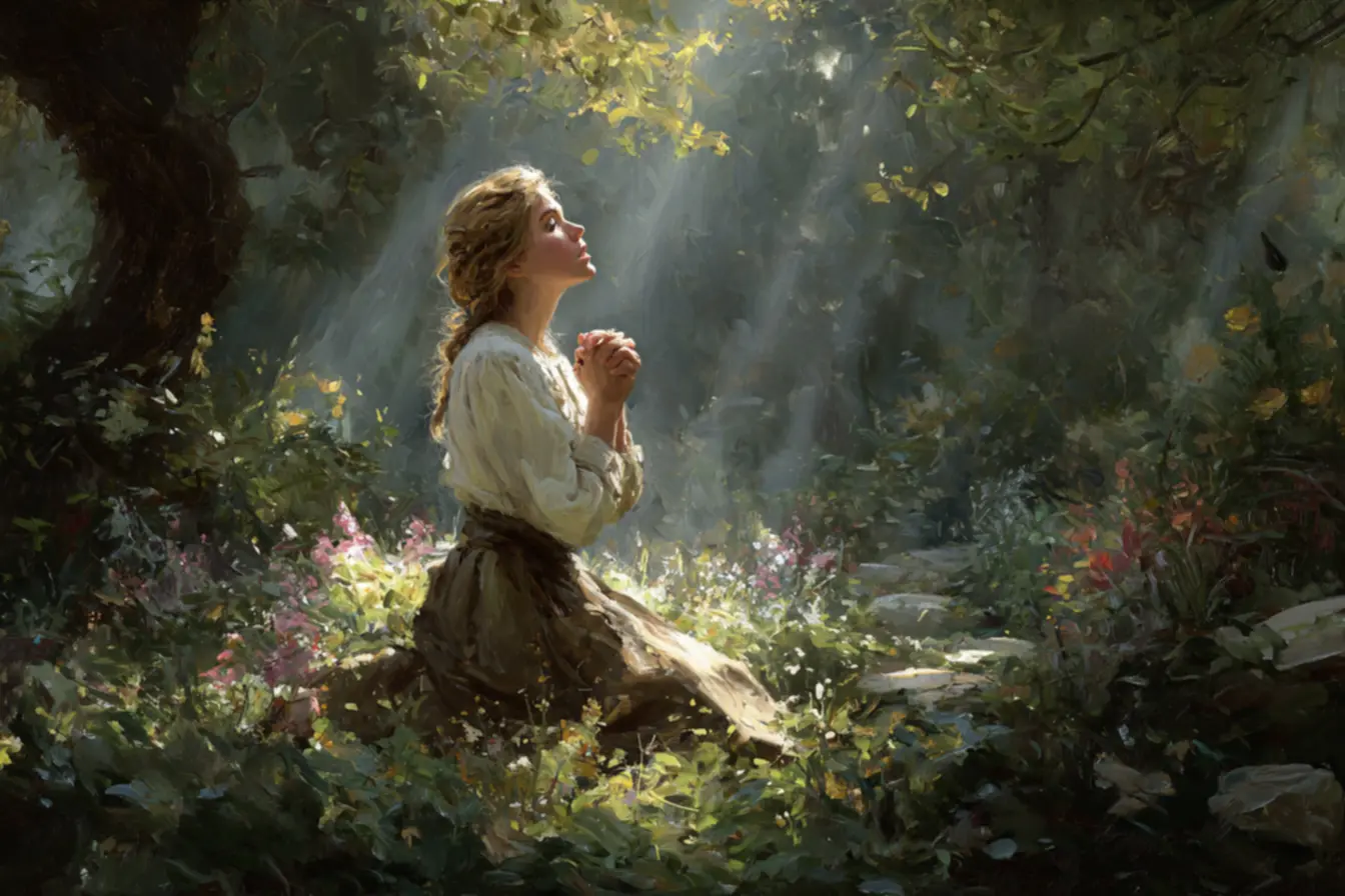 Pessoa orando durante o jejum