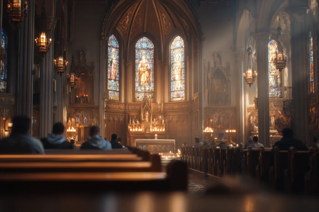 Espelhos da fé na igreja católica santos