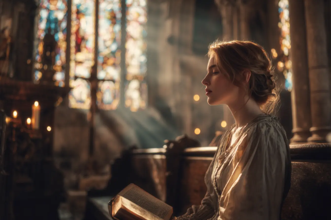 Estátua de um santo, simbolizando as frases católicas bonitas deixadas por grandes doutores da Igreja.