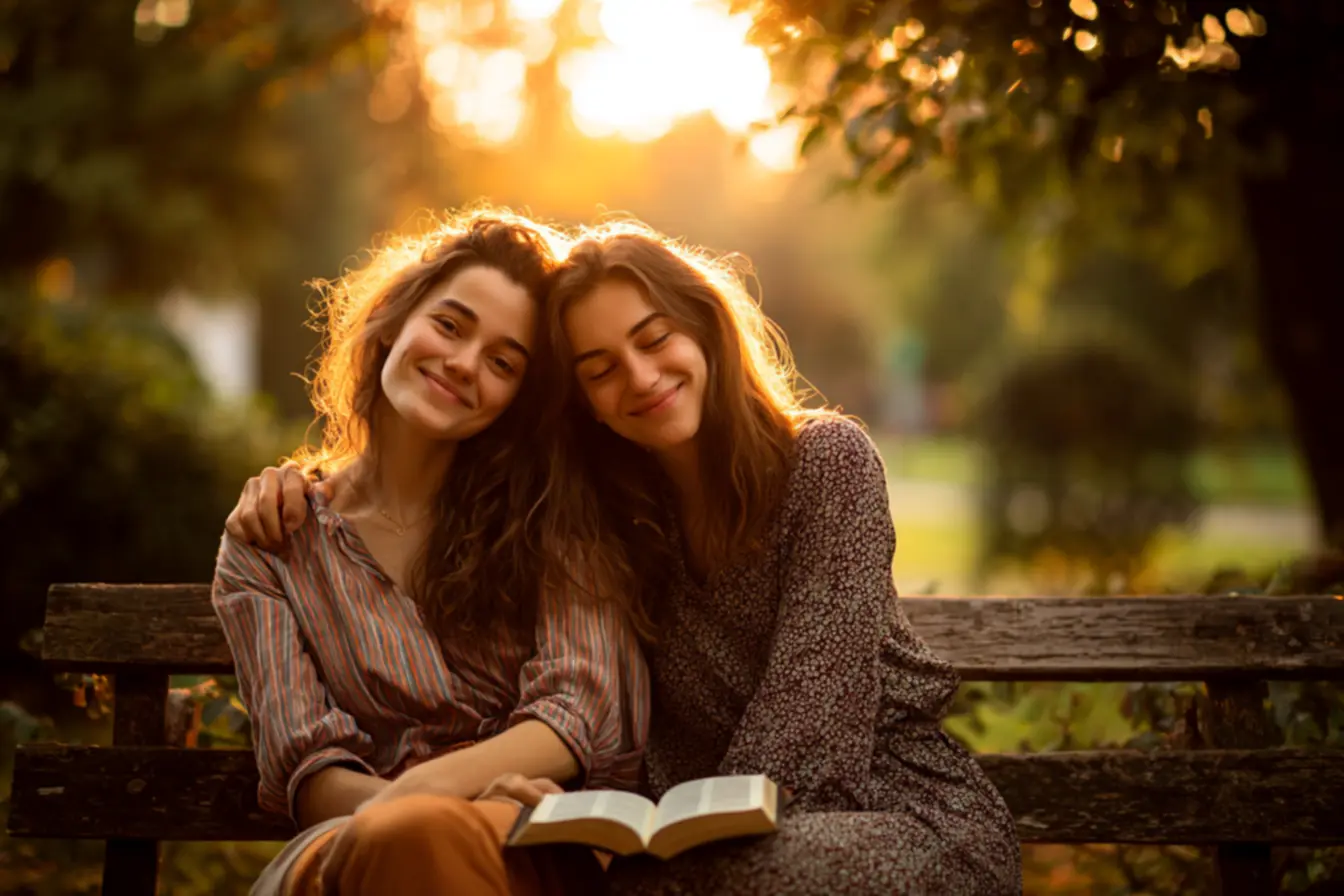 Mulheres em oração, simbolizando a espiritualidade e o que a bíblia diz sobre amizade na fé.