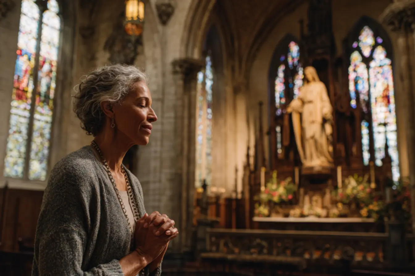 Oração e reflexão com frases católicas