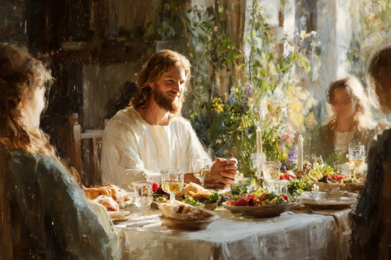 Oração em família antes das refeições