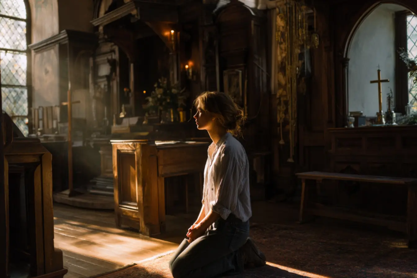 Momento de coragem antes da confissão.