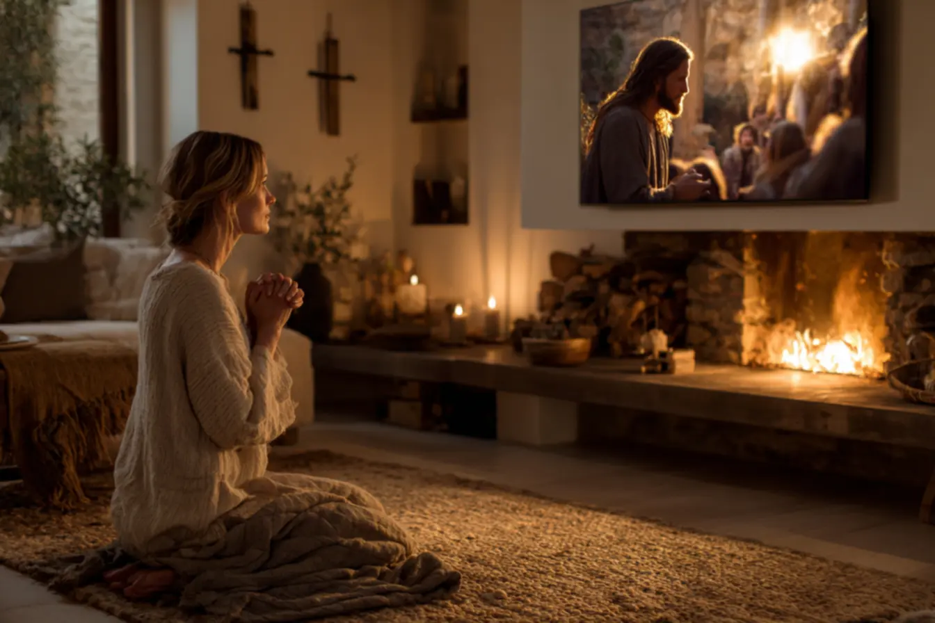 Cenário de um filme cristão com forte mensagem espiritual