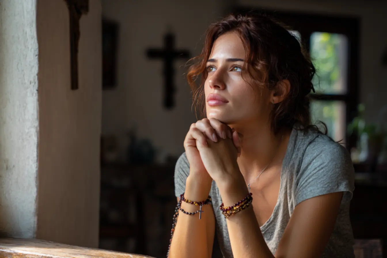 pulseira católica usada no dia a dia como lembrete da presença de Deus