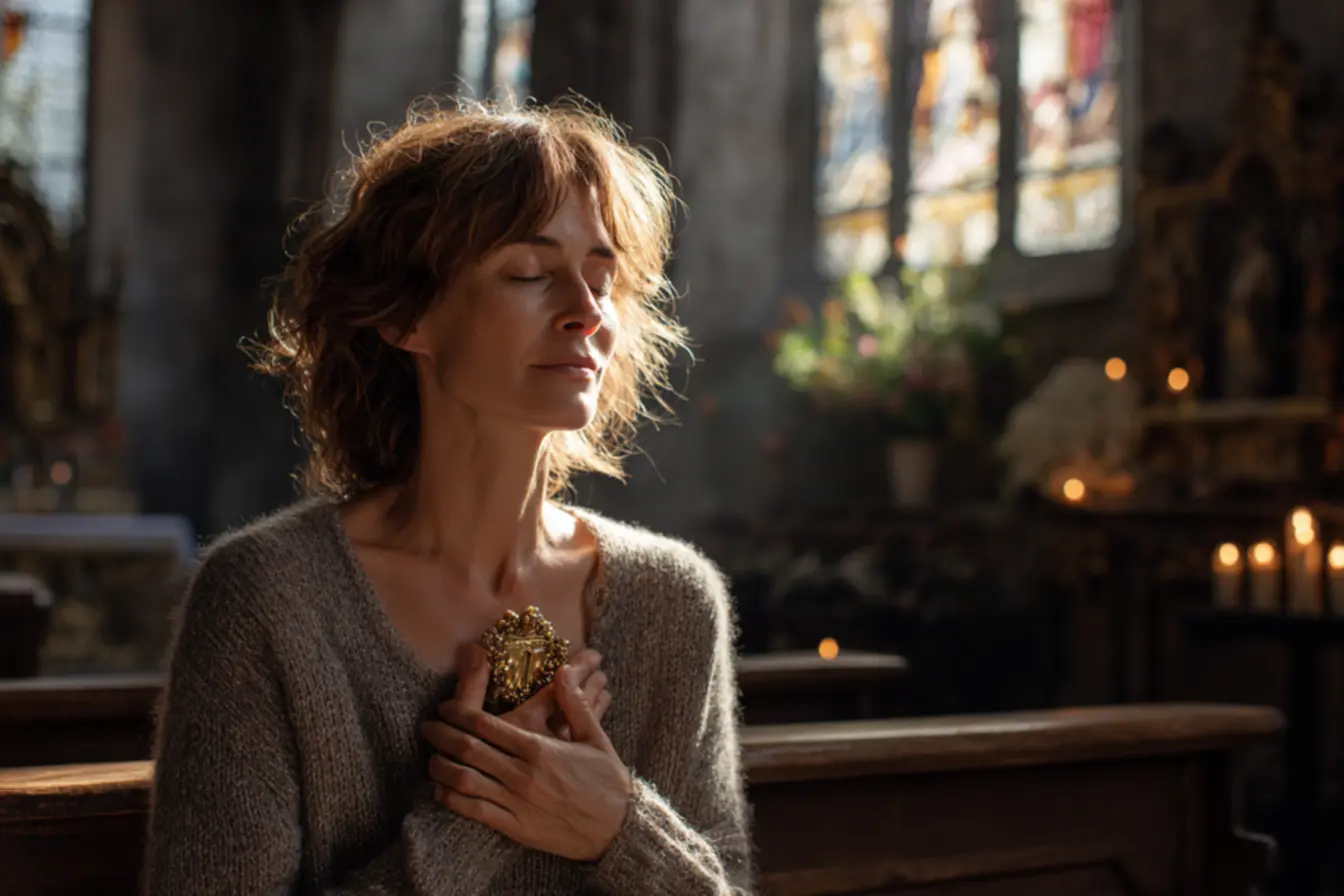 Relicários católicos expostos em capela para momento de oração pessoal