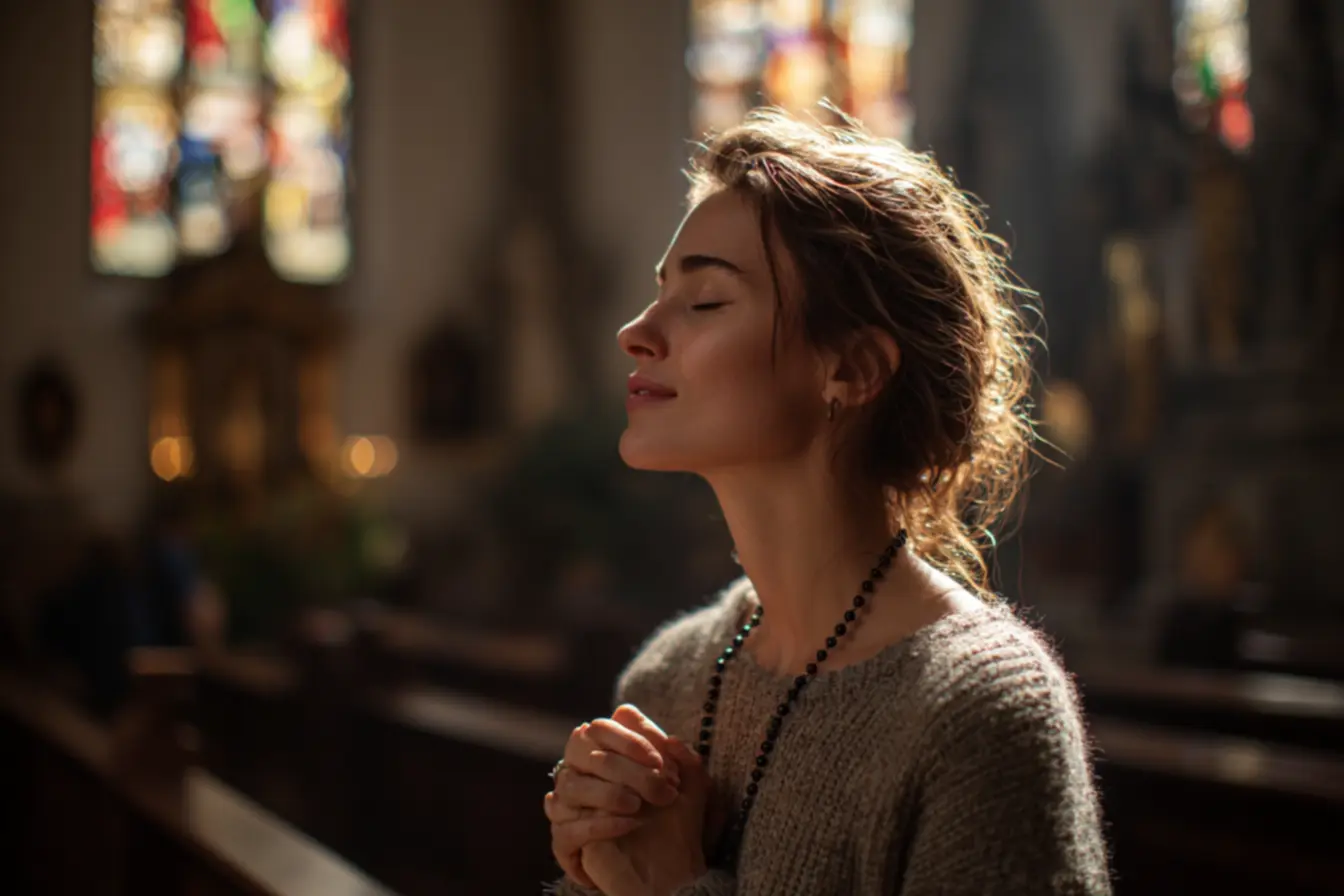 Imagem devocional de Santa Teresinha e outros santos católicos