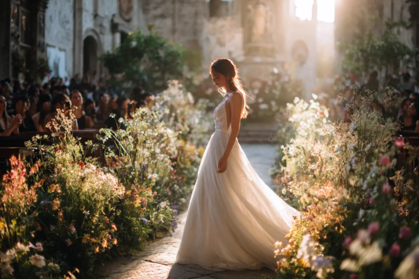 Noiva entrando na cerimônia